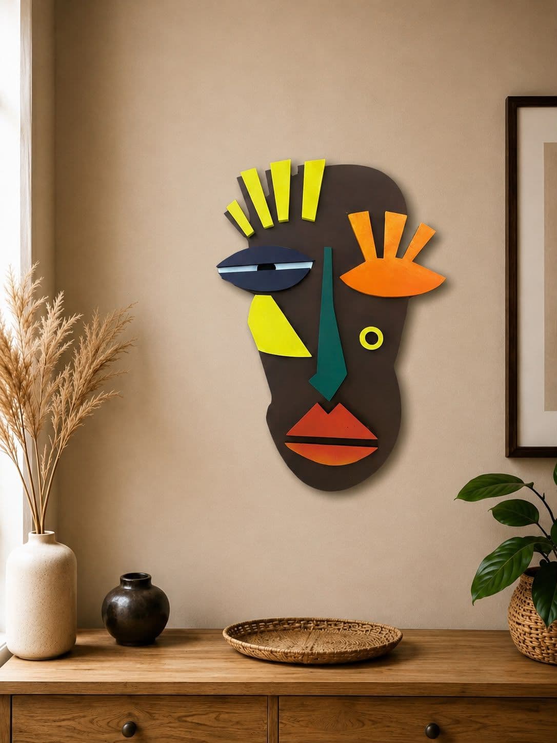 Afrika Maskesi Etnik 6mm Kalın MDF Duvar Tablosu