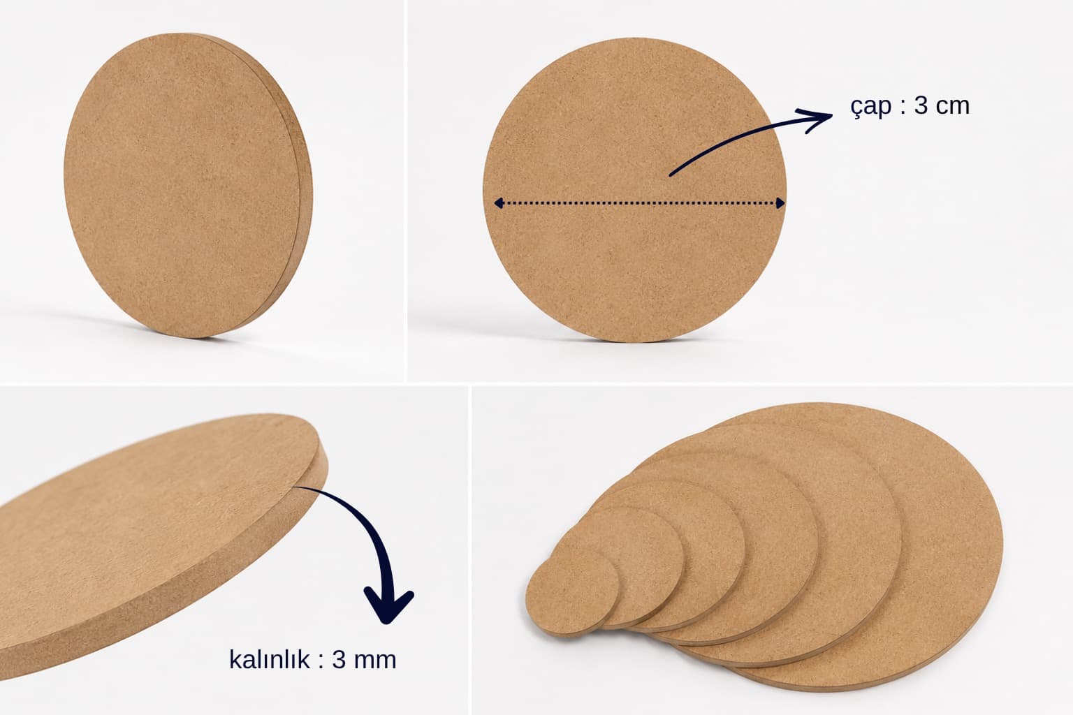 Ham MDF Daire 3mm