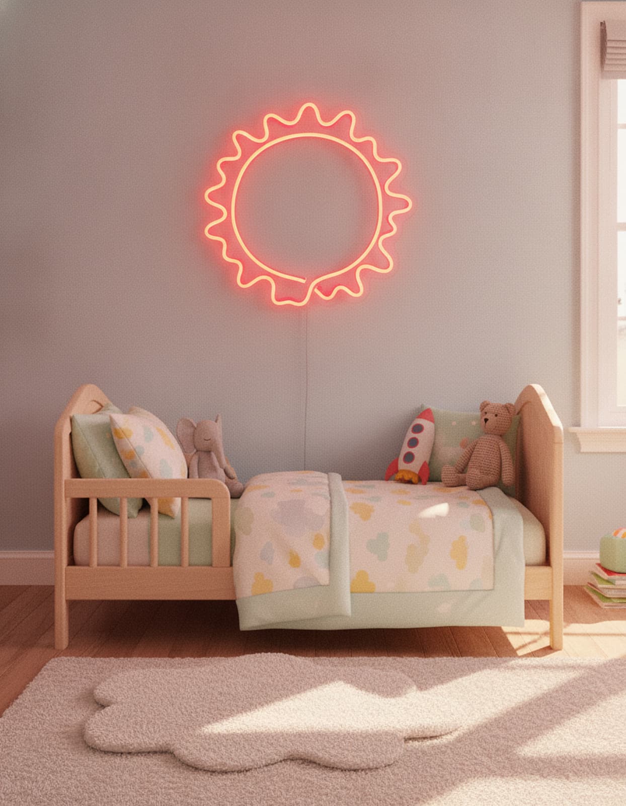 Studyo Yora Güneş Figürlü LED Neon Duvar Tablosu
