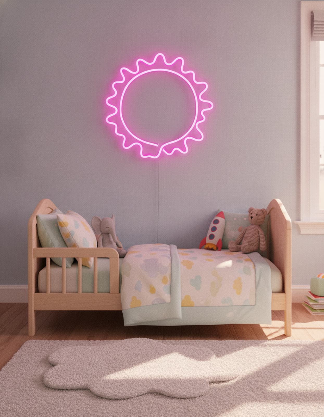 Studyo Yora Güneş Figürlü LED Neon Duvar Tablosu