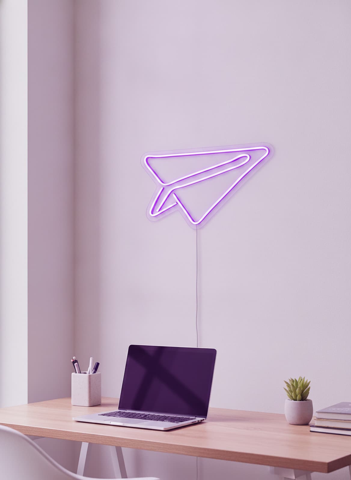 Studyo Yora Kağıt Uçak Figürlü LED Neon Duvar Tablosu