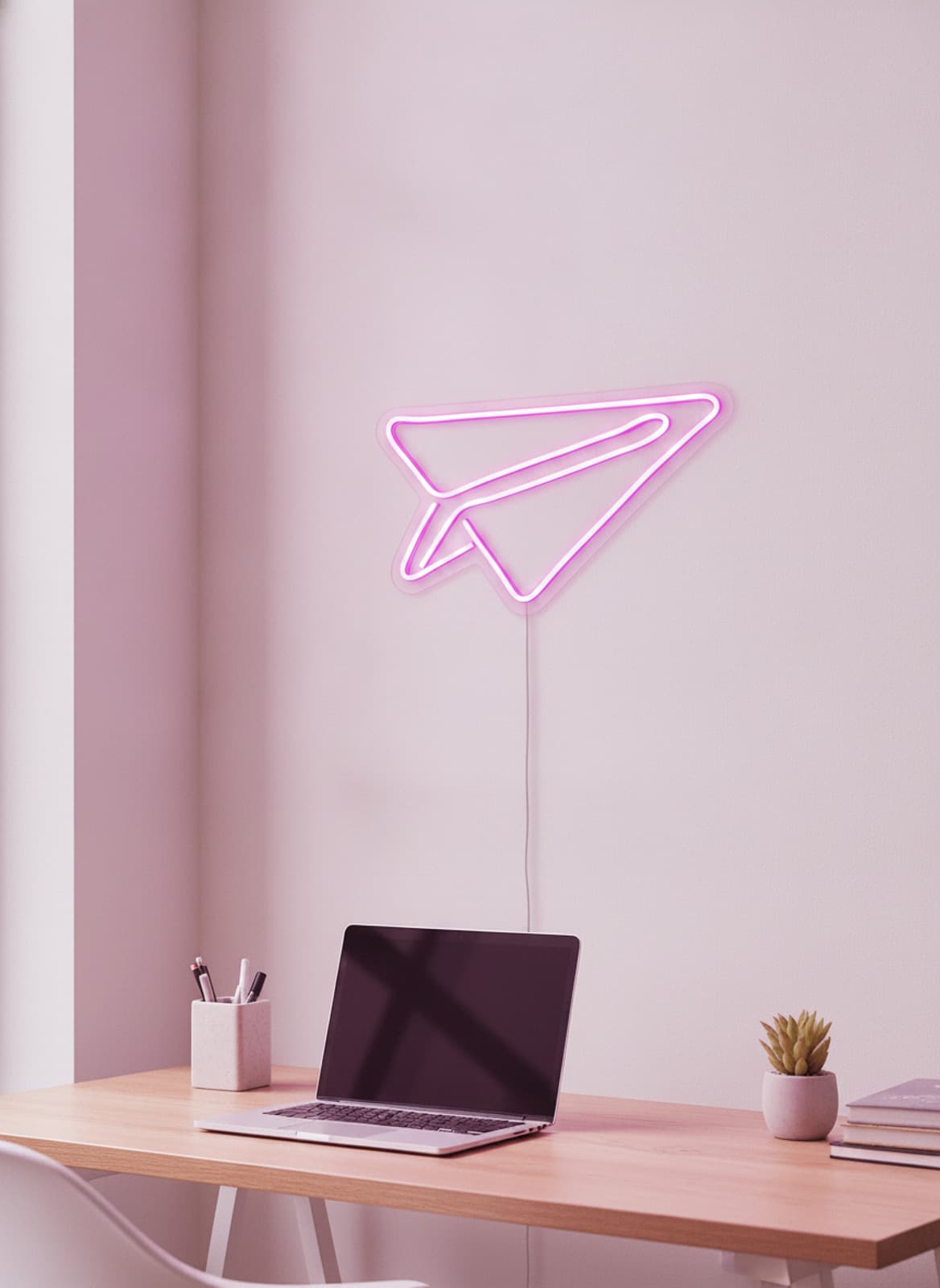Studyo Yora Kağıt Uçak Figürlü LED Neon Duvar Tablosu