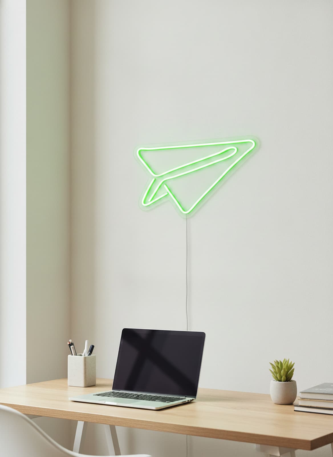 Studyo Yora Kağıt Uçak Figürlü LED Neon Duvar Tablosu