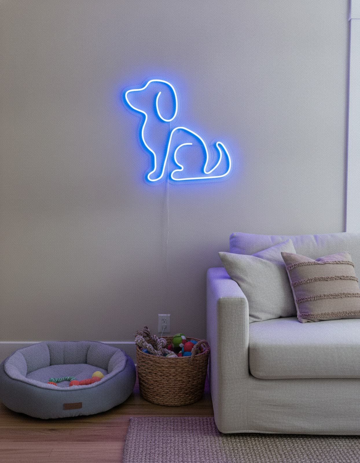 Studyo Yora Köpek Figürlü LED Neon Duvar Tablosu