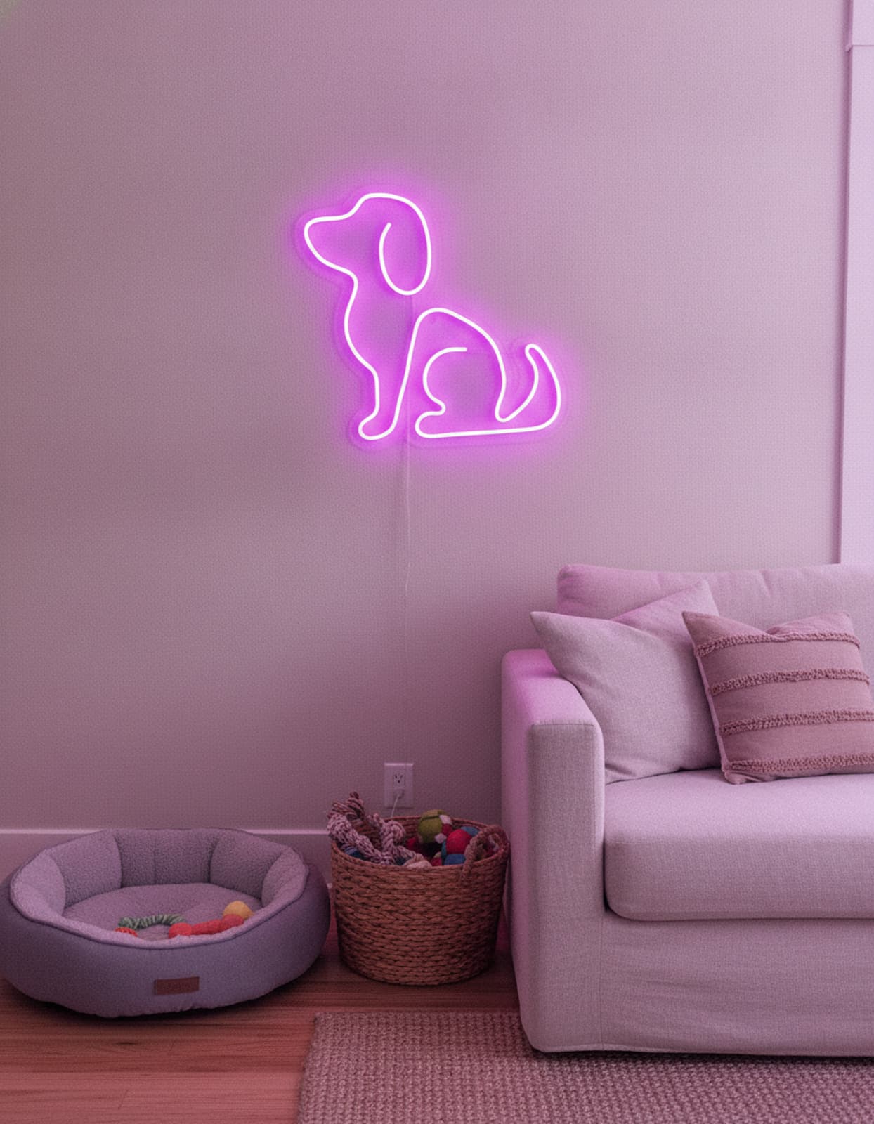 Studyo Yora Köpek Figürlü LED Neon Duvar Tablosu