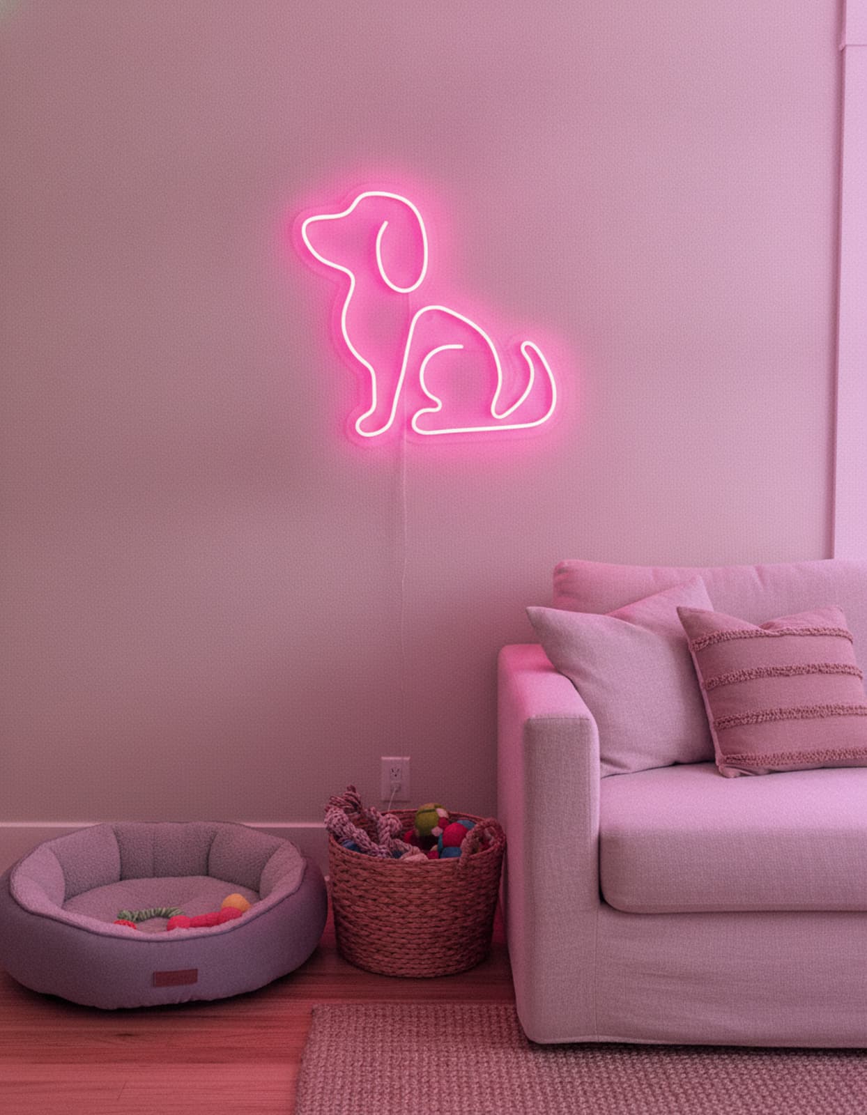 Studyo Yora Köpek Figürlü LED Neon Duvar Tablosu