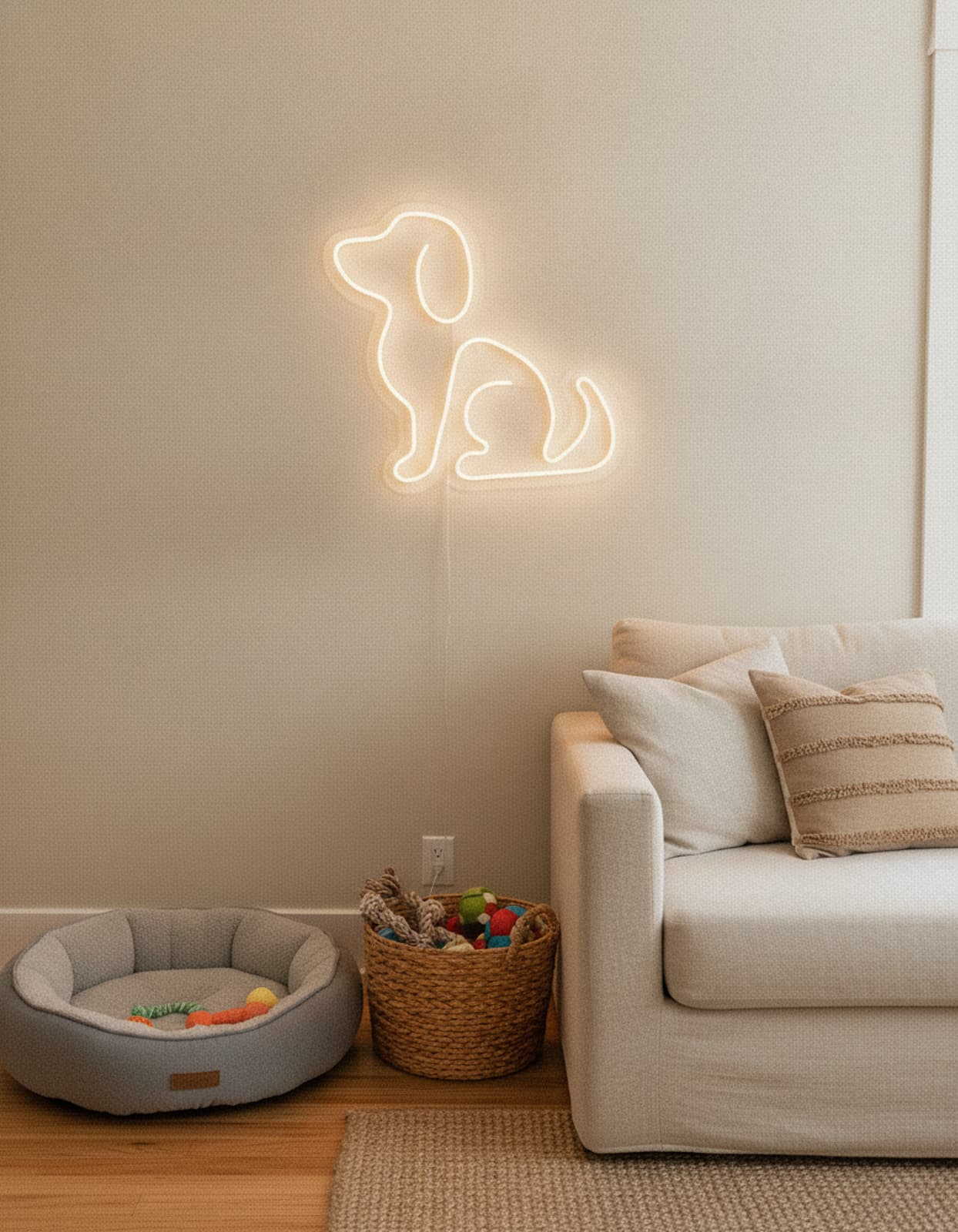 Studyo Yora Köpek Figürlü LED Neon Duvar Tablosu