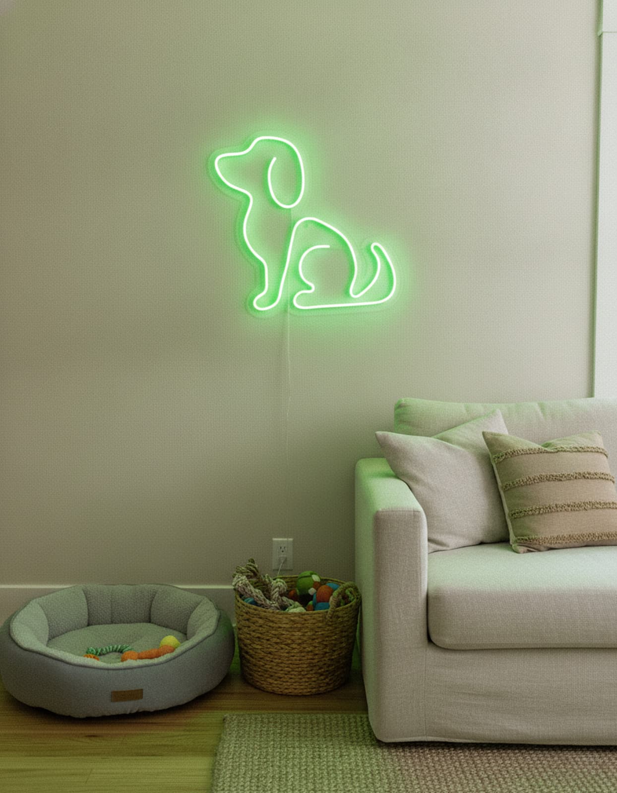 Studyo Yora Köpek Figürlü LED Neon Duvar Tablosu
