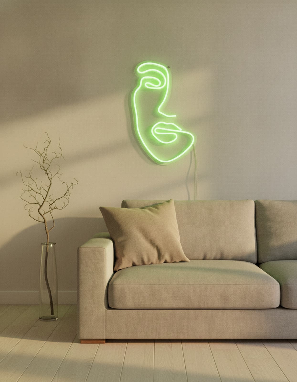 Studyo Yora Soyut Yüz Figürlü LED Neon Duvar Tablosu